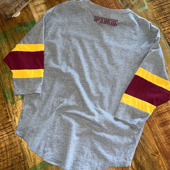 Pink Victorias Secret Arizona State University ASU 3/4 sleeve tee. SZ. XS. EUC - Picture 2 of 5